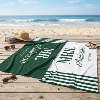 Toalhas de Praia Personalizadas para Casais Sr. & 