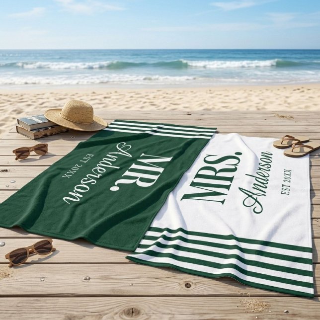 Toalhas de Praia Personalizadas para Casais Sr. &  (Criador carregado)