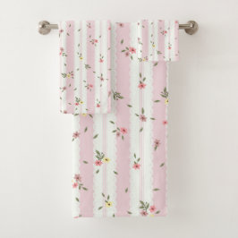 Toalhas Delicar Conjunto de Bandeja Rosa Padrão Floral