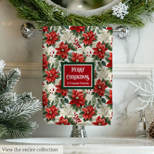 Toalhas Florais de Natal Presente Personalizado Id
