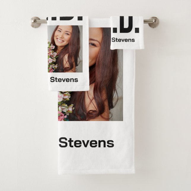 Toalhas Foto personalizada, nome e ano do conjunto de toal (Insitu)