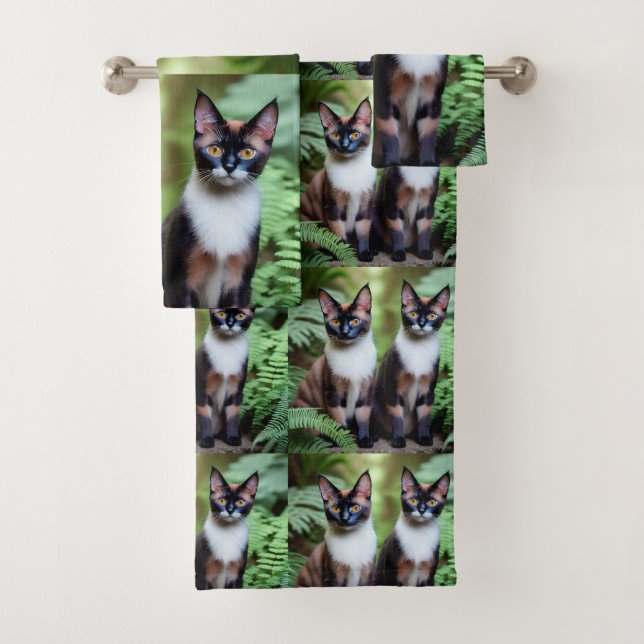 Toalhas Gêmeos de Gatos Siameses de Chocolate, Conjunto de (Insitu)