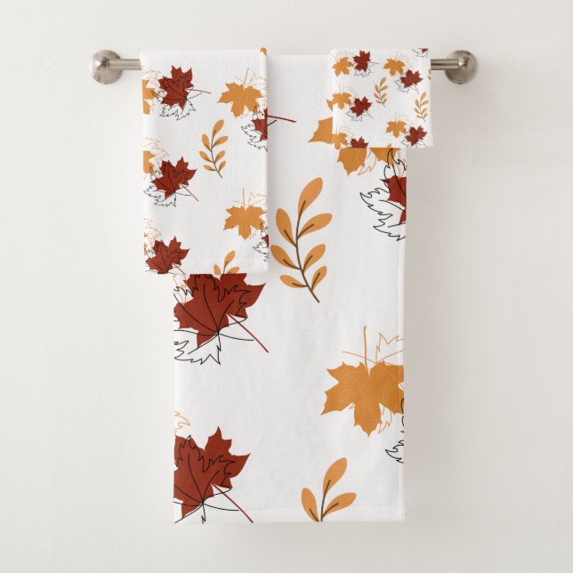 Toalhas Laranja Caindo Folhas Padrão Conjunto de Bandeja (Insitu)
