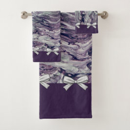 Toalhas Lavanda e Arcos personalizados do conjunto de banh