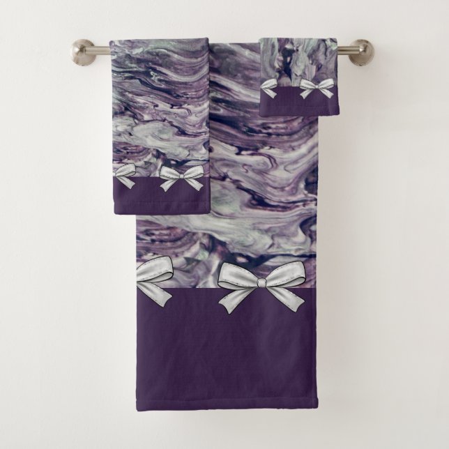 Toalhas Lavanda e Arcos personalizados do conjunto de banh (Insitu)