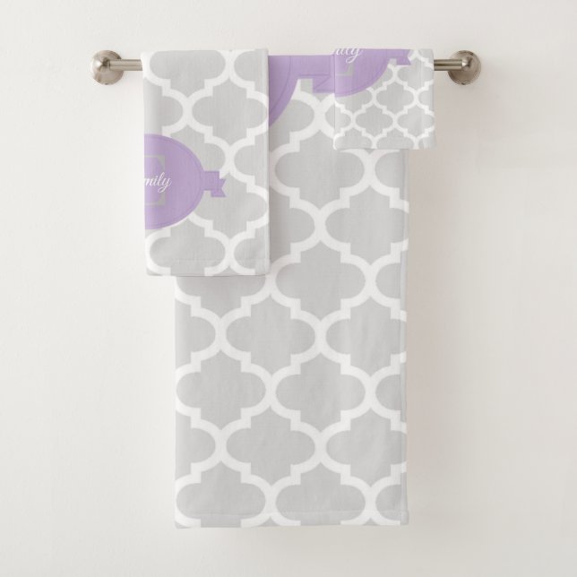 Toalhas Lavanda Quatrefoil Personalizado Conjunto de Bande (Insitu)