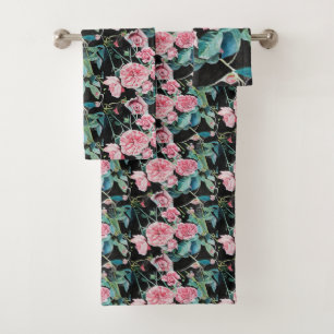 Toalhas Lindas Rosas Rosa-Rosa, Conjunto de Bandejas