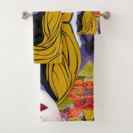 Toalhas O Conjunto De Bandejas Scarf Bathroom