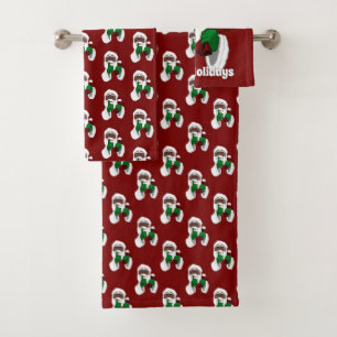 Toalhas Papais noeis Pretos Conjunto de Banheiras de Natal