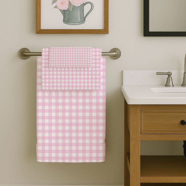 Toalhas Rosa Claro Modernas Chic e Aconchegantes p (Modern Light Pink Towels Chic Cozy Bathroom)
