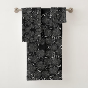 Toalhas Rosas Pretos Conjunto de Torres