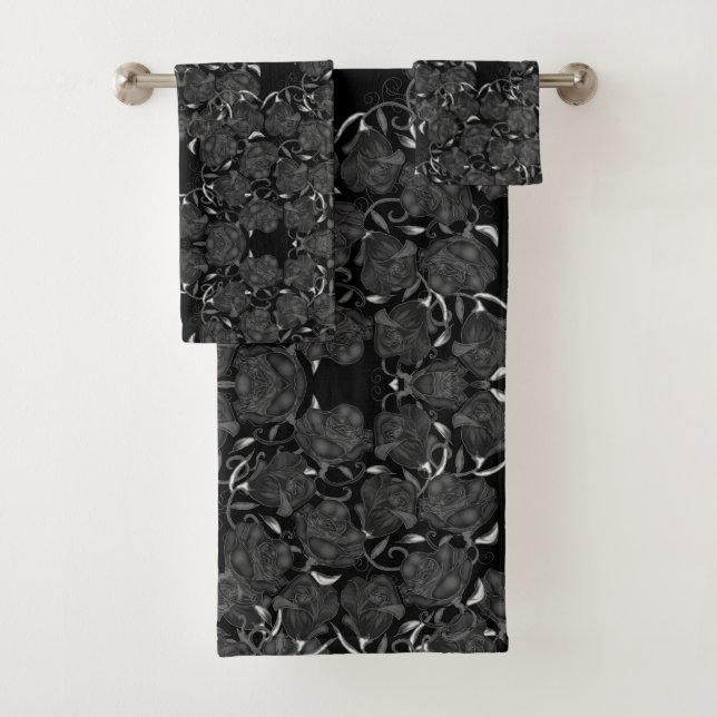 Toalhas Rosas Pretos Conjunto de Torres (Insitu)
