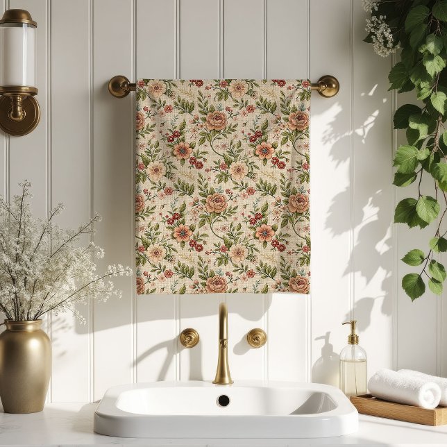 Toalhas Sage Damask Shabby Chic Pastel Banheiro ( Sage Damask Towels Shabby Chic Pastel Bathroom)