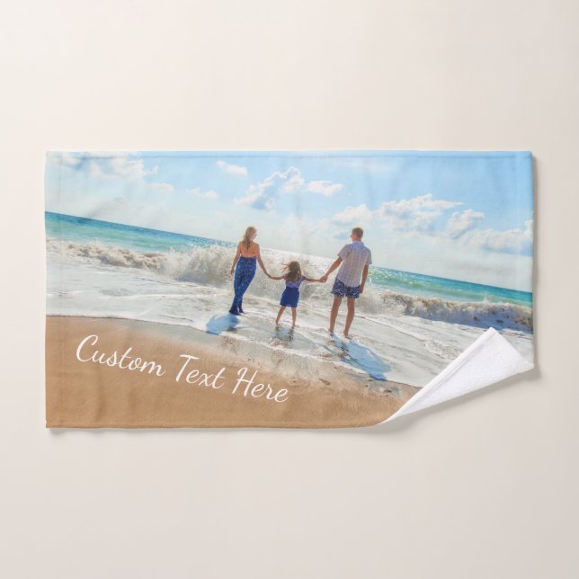 Toalhas Texto Personalizado Conjunto de Folhas Fotográfica (Toalha de mão)
