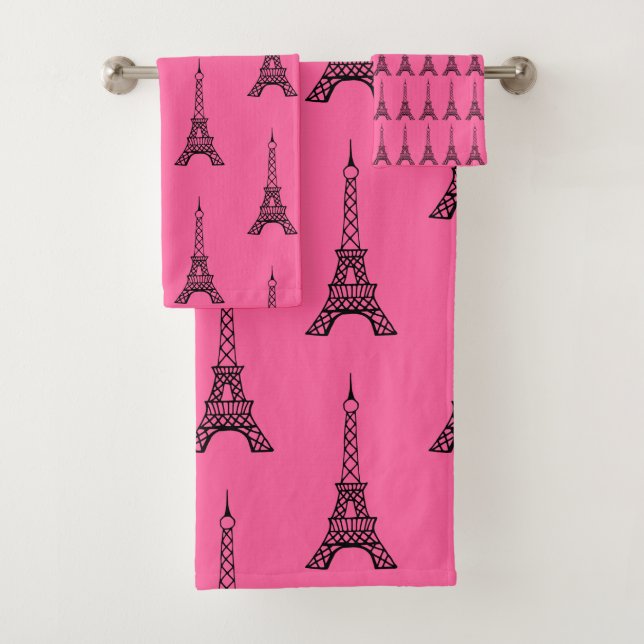 Toalhas Torre Eiffel Rosa Brilhante Paris (Insitu)