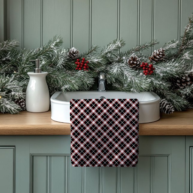 Toalhas Xadrez Rústicas Vermelho Preto Presente In (Rustic Plaid Towels Red Black Gift for Housewarming)