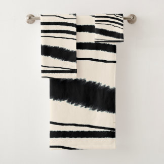 TOALHAS ZEBRA-BACIA ANIMAL EXÓTICA LUXURIOSA CONJUNTO DE T