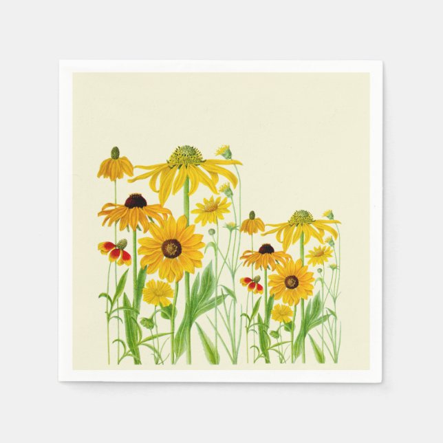 Toalhetes de girassol Papel guardanapos (Frente)