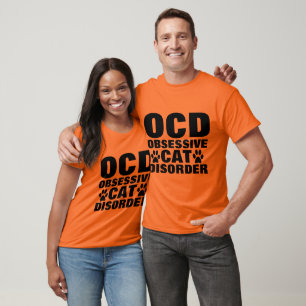 TOC OBSESSIVE CAT DISORDER T-shirts Engraçadas