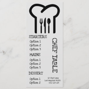 Toca de chef moderna e trendy menu de jantar de re