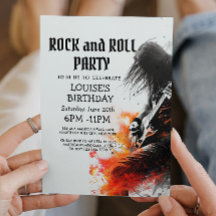 Toca Guitarra e Convite para Festa de Rock And Rol