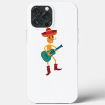 Toca violão esqueleto festivo