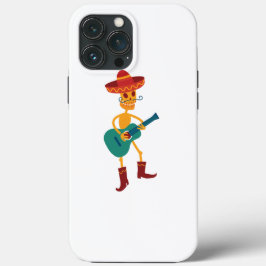 Toca violão esqueleto festivo