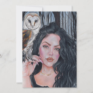 Tocada por magia coruja Flat Cartões de agradecim