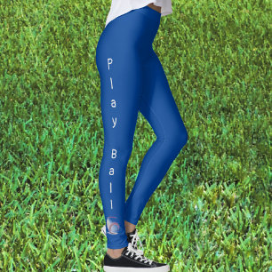 Tocar Ball Baseball com Leggings Azuis