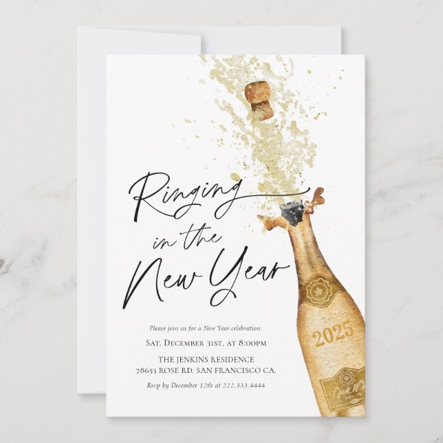 Tocar moderno no Convite de festas do Ano Novo (Frente)