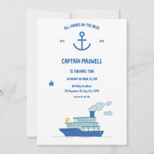 Todas As Mãos No Convite De Aniversário Do Convés