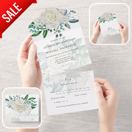 Todas as Rosas Brancas Inclusivas RSVP Floral de C