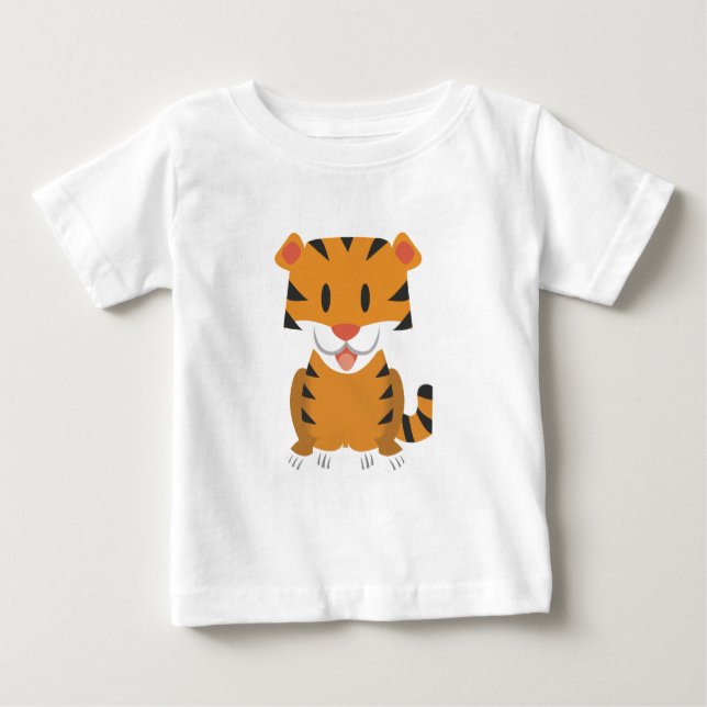 Toddler Long Sleeve T-Shirt com tigre de desenho a (Frente)