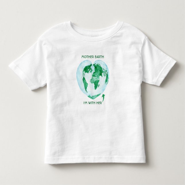 Toddler Raglan T-Shirt - Mãe Terra Estou com Ela (Frente)