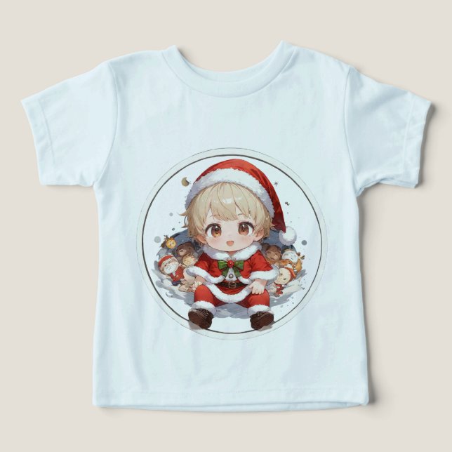 Toddler Santa Tri-Blend Christmas T-Shirt Premium  (Design frontal)