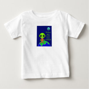 Toddler T-shirt com alienígena e lua por Jo Images