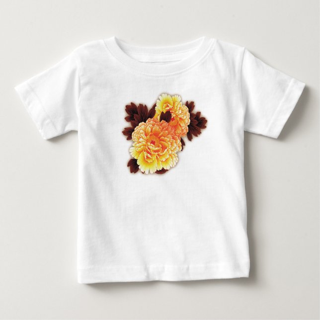 TODDLERS T-SHIRT COM FLORES NOME PERSONALIZADO (Frente)
