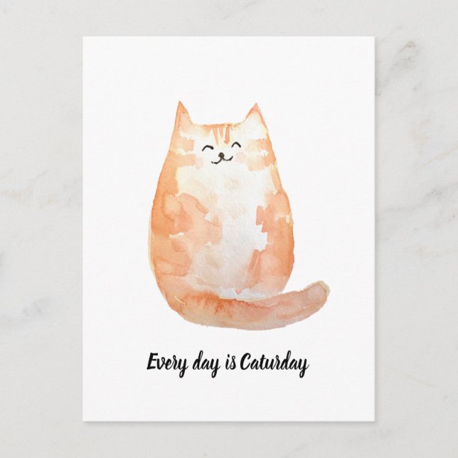 "Todo dia é Caturday" Cartão postal (Frente)