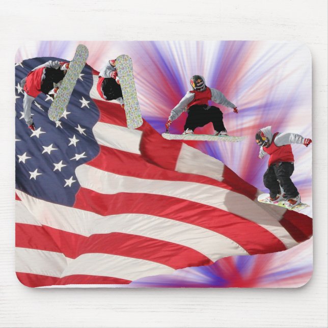 Todo o Snowboard americano Mousepad (Frente)