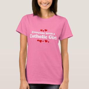 Todos ama um t-shirt católico da menina