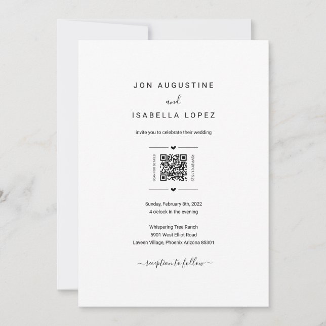 Todos em Um Convite de Casamento Detalhes de RSVP  (Frente)