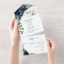 Todos em um Convite de casamento Real Elegante