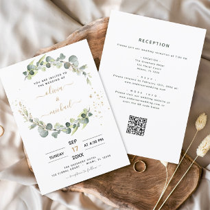 Todos em Um Convite para Casamento de Código de QR