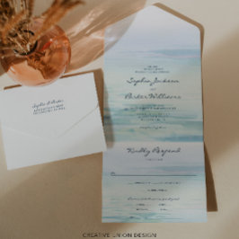 Todos em Um Convite para Casamento em Praia de Aqu