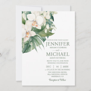 Todos em Um Orquídeo Branco Convites para Casament