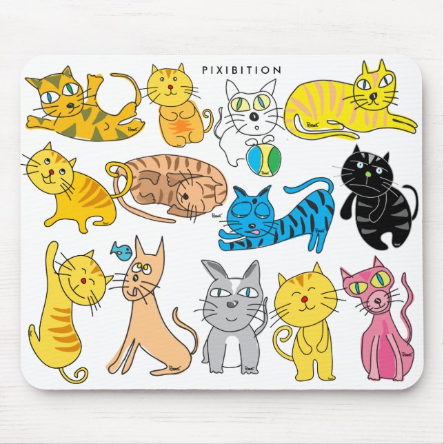 Todos os 13 gatos em um Mousepad (Frente)
