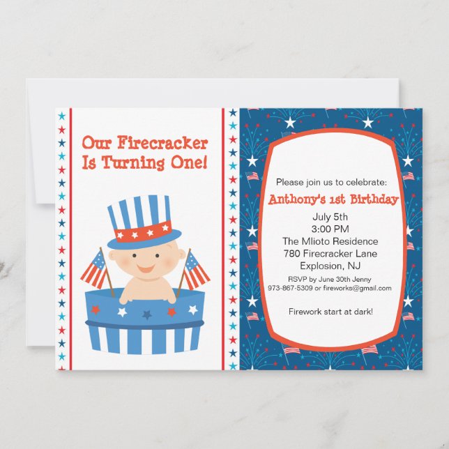 Todos os Americanos Primeiro Convite de Aniversári (Frente)