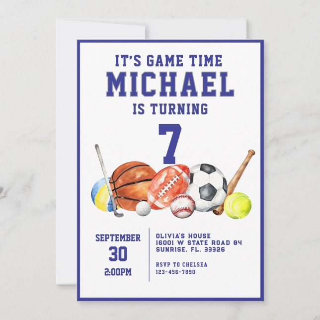 Todos os Convites de aniversário Star Sports Boy (Frente)