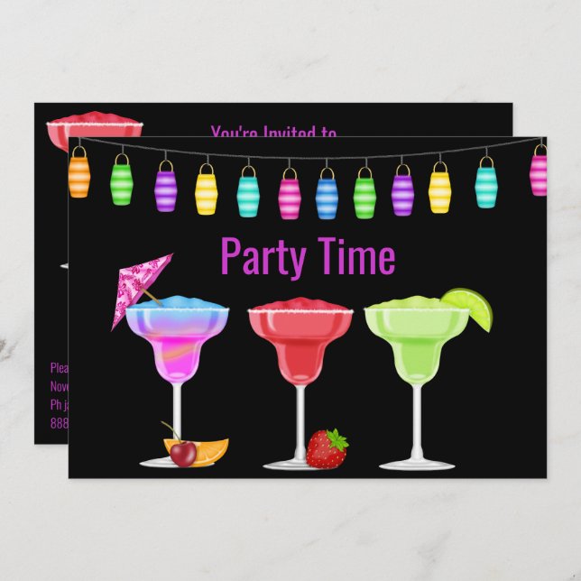 TODOS OS MARINHOS DE CONVITE DE FESTAS DE COCKTAIL (Frente/Verso)