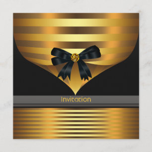 Todos os Modelos de Convite de festas Dourado pret